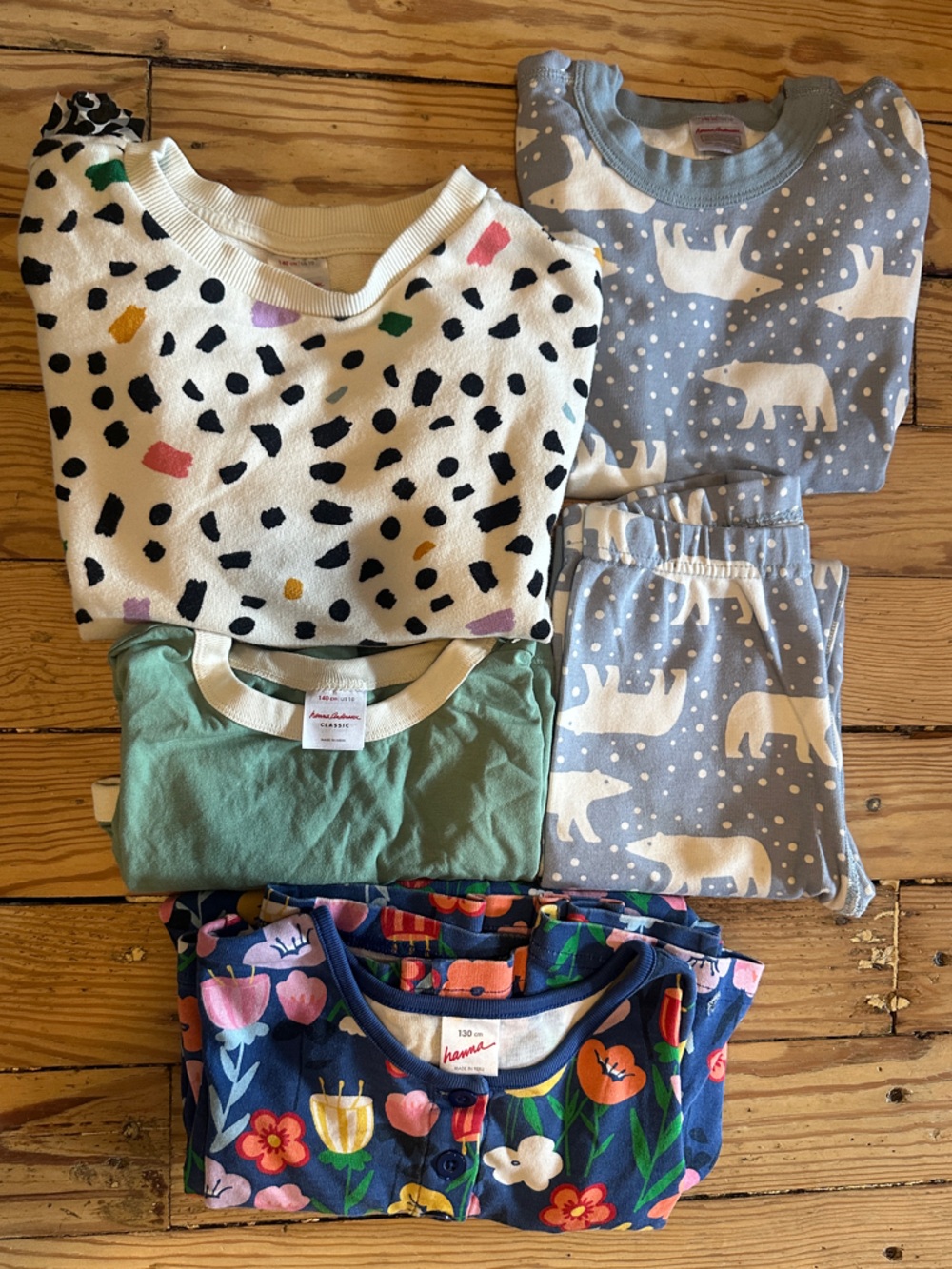 Hanna Andersson pajama Bundle Patterns Girls 10 / 140 (some Flaws)